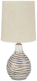 Aleela - Metal Table Lamp  - White / Gold Finish