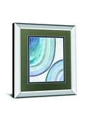 Endless Blue II By Eva Watts Mirrored Frame - Blue