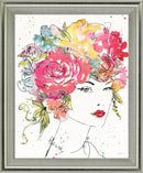 Whimsical Bloom Portrait - 28" x 34" Framed Wall Art
