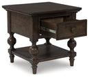 Veramond - Square End Table - Dark Brown