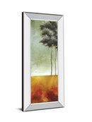 Palms Right - Mirror Framed Print Wall Art - Dark Gray