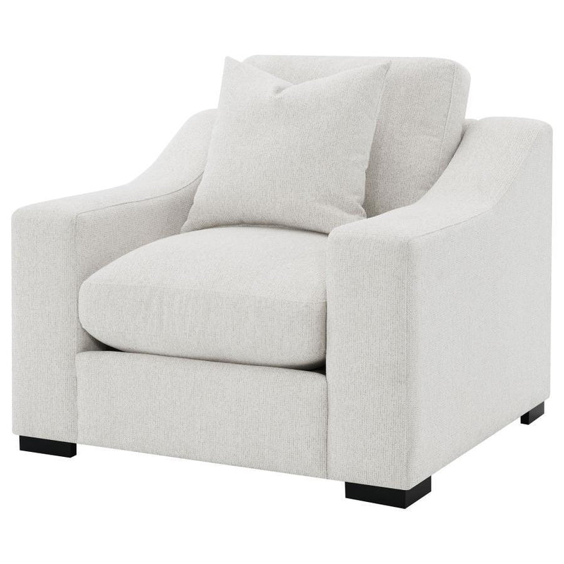 Ashlyn - Fabric Upholstered Track Arm Accent Chair - Sand