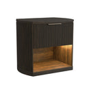 Sylvie - 1-Drawer Nightstand With Touch Light LED - Dark Brown