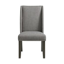 Everdeen - Side Chair With Gray Fabric and Nail Heads (Set of 2) - Charcoal