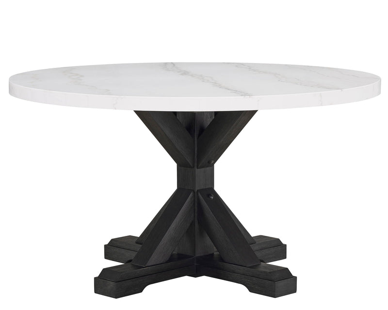 Varley - 5 Piece Round Dining Room Set - White / Gray