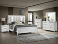 Crown Mark Furniture Cressida Queen Upholstered Panel Bed in White B7300-Q image