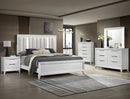 Crown Mark Furniture Cressida Queen Upholstered Panel Bed in White B7300-Q image