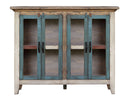 Antique - Console With 4 Glass Doors - Multicolor