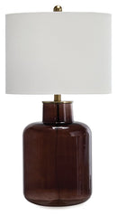Mette - Glass Table Lamp - Brown / Gold Finish