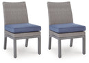 Half Moon Beach - Side Chair With Cushion (Set of 2) - Blue / Gray