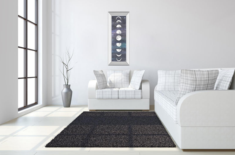Moon Chart I By Naomi Mccavitt - Mirror Framed Print Wall Art - Blue