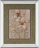 Lilies On Silver Il By Vivian Flasch - Mirror Framed Print Wall Art - White