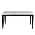 Steve Silver Westby White Marble Top Dining Table in Ebony Wood