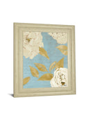 Scripted Poetic Peonies I By Lanie Loreth - Framed Print Wall Art - Blue