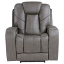 Daniel - Triple Power Leather Theat Recliner - Gray - Austin's Furniture Depot (Austin,TX)