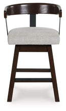 Haddigan - Upholstered Swivel Barstool (Set of 2) - Dark Brown