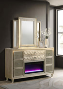 Lorient - 8-Drawer LED Bedroom Flame Box Dresser