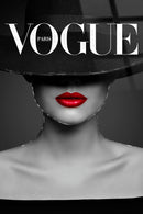 "Chic Enigma" Tempered Glass With Foil - Black / White / Red