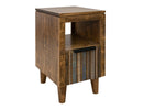 Tiza 1 Drawer, Chair Side Table Blue, w/multicolor doors