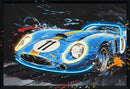 "Neon Racer" Hand-Embellished LED In Frame - Blue / Black / Red / Orange