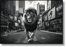 Glossy Painted Framed Canvas - King Of The City - Dark Gray