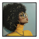 Golden Gaze Icon - 25" x 25" Framed Wall Art