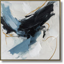 Blue Ember Motion - 33" x 33" Framed Wall Art - Black / Blue