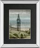 Big Ben By Alan Lambert - Mirror Framed Print Wall Art - Black