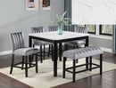 Pascal Dining Room Set White Top Black Leg