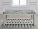 Canova - Gray Marble Top Coffee Table - White