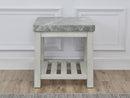 Canova - Gray Marble Top End Table - White