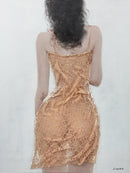 Golden Lace Backview - 40" x 30" Framed Wall Art