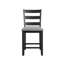 Martin - Counter Side Chair With Gray Fabric (Set of 2) - Black Finish