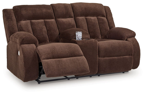 Free Wake - Chocolate - Double Relcining Power Loveseat With Console