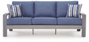 Half Moon Beach - Sofa With Cushion - Blue / Gray