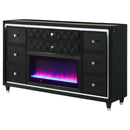 Lorient - 8-Drawer LED Bedroom Flame Box Dresser