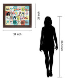 Playful Alphabet Parade - 28" x 34" Framed Wall Art