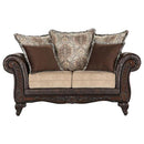 Elmbrook - Upholstered Rolled Arm Loveseat - Brown