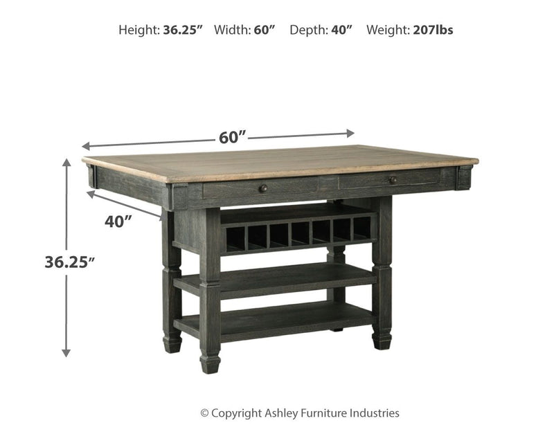 Tyler Creek - Black / Gray - Rectangular Dining Room Counter Table