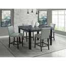 Francesca - Square 5 Piece Counter Height Dining Set, Table & Four PU Chairs - Gray / Marble
