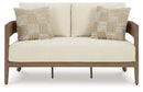 Serene Bay - Loveseat With Cushion - Dark Brown / White