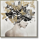Butterfly Muse Portrait - 32" x 32" Framed Wall Art