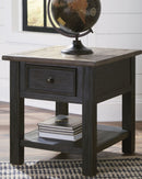 Tyler Creek - Rectangular End Table - Grayish Brown / Black