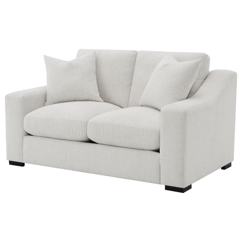 Ashlyn - Fabric Upholstered Track Arm Loveseat - Sand