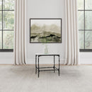 Ebby - Square Genuine Marble Top Metal End Table - White