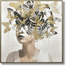 Golden Flutter Reverie - 32" x 32" Framed Wall Art