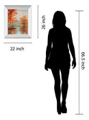 Autumns Grace I By T.C Chiu - Mirror Framed Print Wall Art - Orange