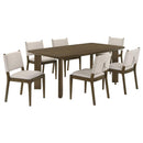 Ottowa - 7 Piece Rectangular Wood Dining Room Table Set - Brown