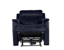 Steve Silver Valencia Dual Power Leatherette Recliner in Ocean Blue