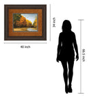 Evening Walk By Robert Striffolino - Framed Print Wall Art - Orange